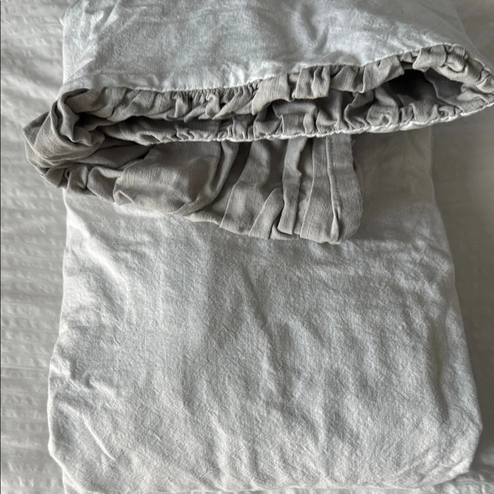 Restoration Hardware Child and Baby Belgian linen crib skirt gray